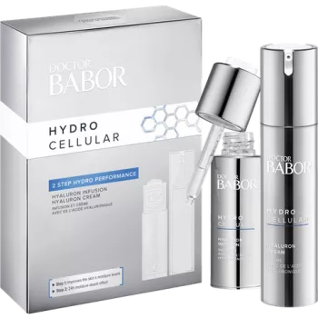 DOCTOR BABOR Set Cream+Serum 2 Step Hydro Performance mit Hyaluron Infusion und Hyaluron Cream für einen optimalen Feuchtigkeitsboost.