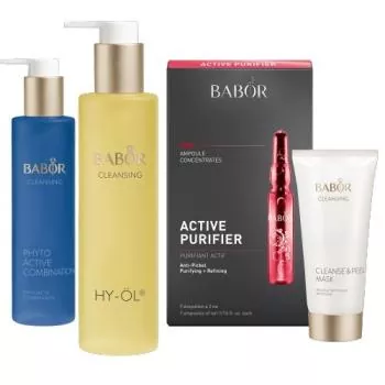 BABOR Home SPA Set Clear (HY-ÖL, Phytoactive Combination, Cleanse & Peel Mask und Active Purifier)