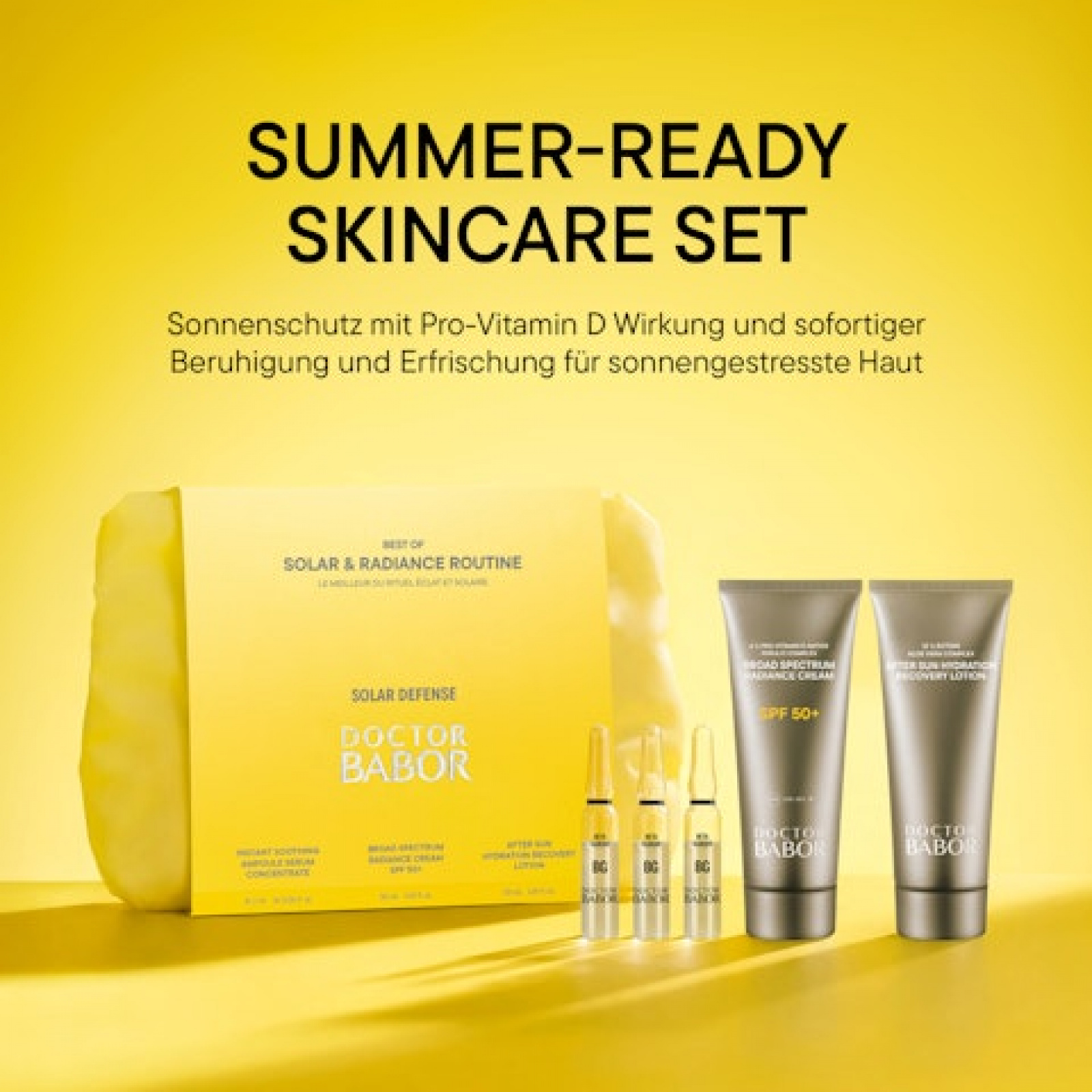 BABOR Solar & Radiance Routine Set - für sonnenbeanspruchte Haut mit SPF 50+, Antiox- & Hydro-Komplex